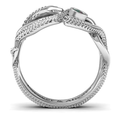 Guardian Snake Ring – Sterling Silver with Alexandrite