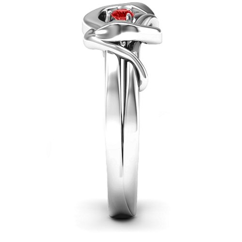 Snake Lover's Knot Ring – Sterling Silver with Garnet
