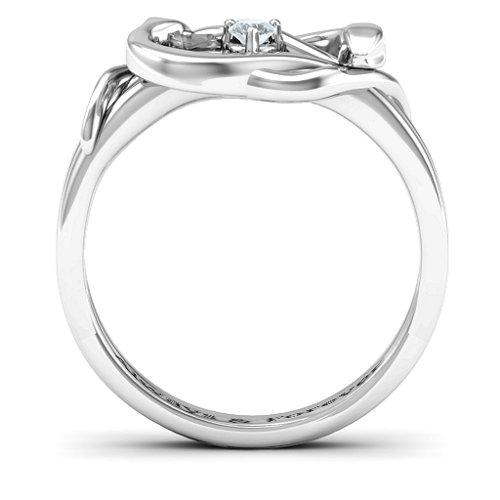 Snake Lover's Knot Ring – Sterling Silver with Cubic Zirconia