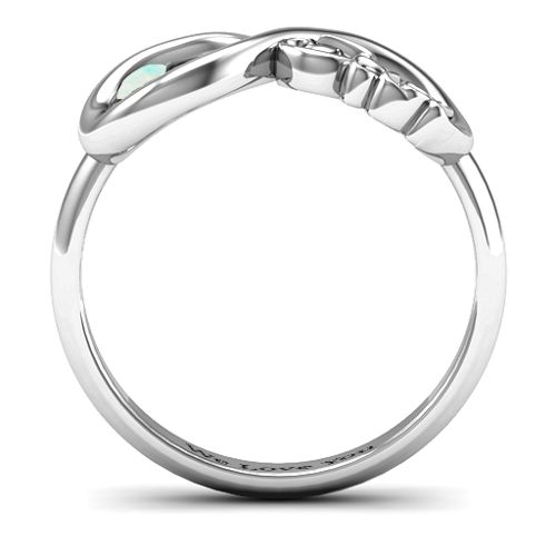Dad Infinity Ring – Sterling Silver with Opal