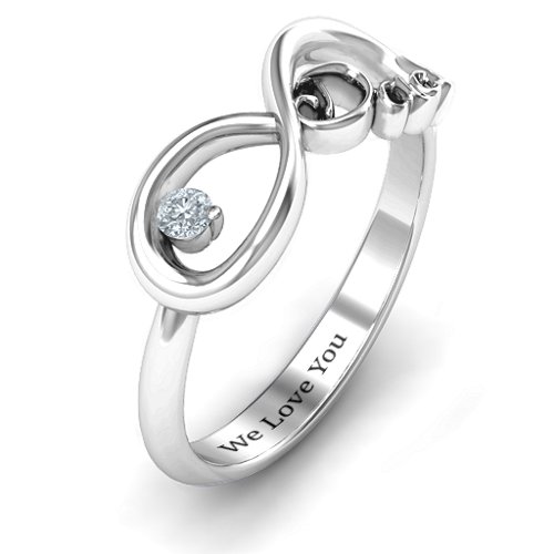 Dad Infinity Ring – Sterling Silver with Cubic Zirconia