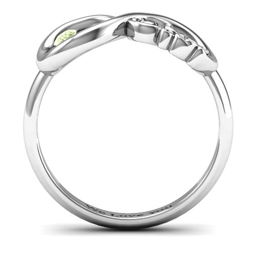 Dad Infinity Ring – Sterling Silver with Peridot