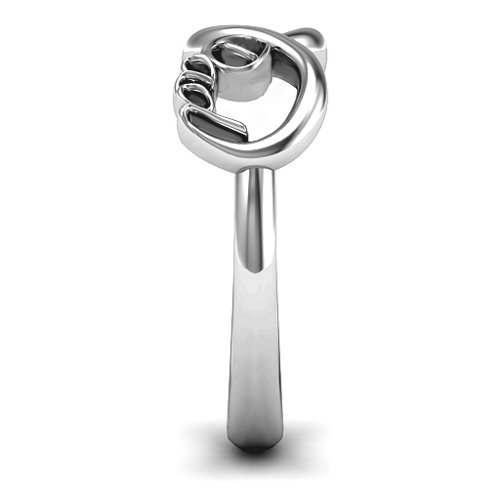 Dad Infinity Ring – 10K White Gold with Cubic Zirconia