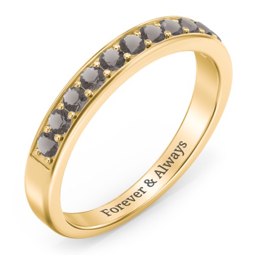 Shadow Band of Stones Ring