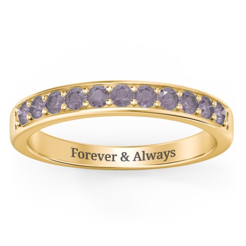 Shadow Band of Stones Ring