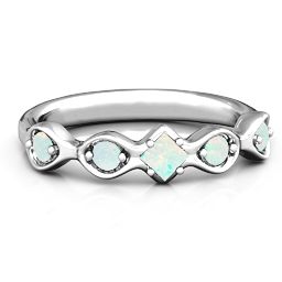 Infinite Wave with Princess Cut Centre Stone Ring