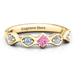 Infinite Wave with Princess Cut Centre Stone Ring