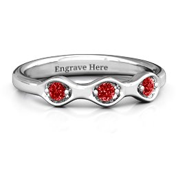 1-4 Infinite Wave Multi Stone Ring in 925 Sterling Silver with Garnet and Amethyst