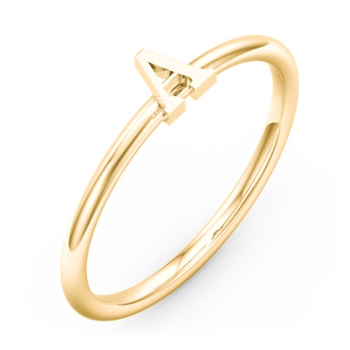 Stacking Initial Ring – 10K Yellow Gold