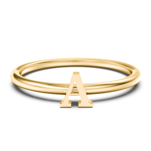 Stacking Initial Ring – 10K Yellow Gold