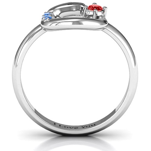 Ouroboros Snake Ring – 10K White Gold with Garnet and Fancy Blue Premium Zirconia