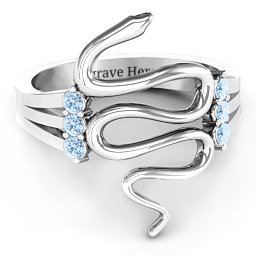 Zig Zag Snake Ring
Snake Ring with Birthstone in 925 Sterling Silver with Aquamarine