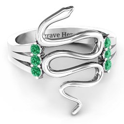 Zig Zag Snake Ring
Snake Ring with Birthstone in 925 Sterling Silver with Emerald
