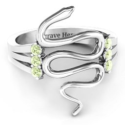 Zig Zag Snake Ring
Snake Ring with Birthstone in 925 Sterling Silver with Peridot