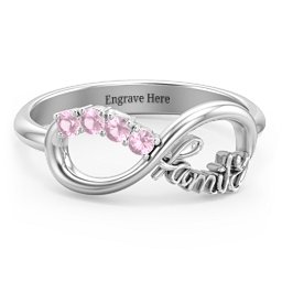 Family Infinite Love with Stones Ring