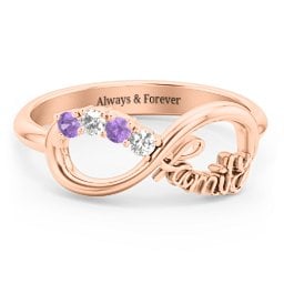 Family Infinite Love with Stones Ring
