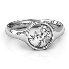 Full Circle Cherry Blossom Ring – Sterling Silver