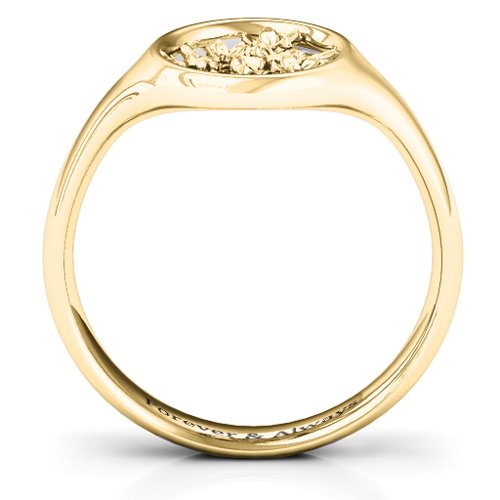 Full Circle Cherry Blossom Ring – 10K Yellow Gold