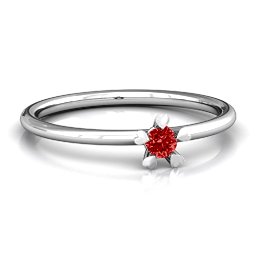 Stackr Hugging Heart Stone Ring in 925 Sterling Silver with Garnet, Aquamarine, Pink Tourmaline, Amethyst, Ruby, and Citrine