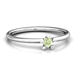 Stackr Hugging Heart Stone Ring in 925 Sterling Silver with Peridot, Aquamarine, Pink Tourmaline, Amethyst, Ruby, and Citrine