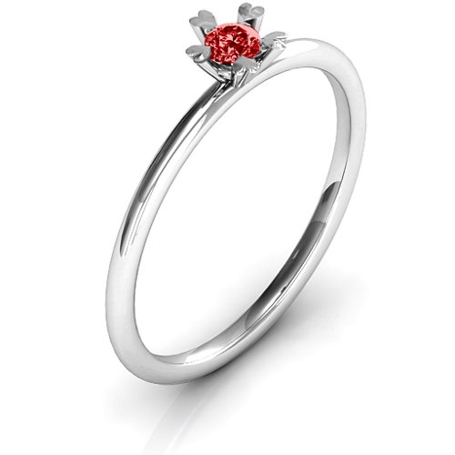 Stackr Hugging Heart Stone Ring – Sterling Silver with Garnet