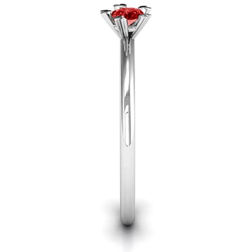 Stackr Hugging Heart Stone Ring – Sterling Silver with Garnet