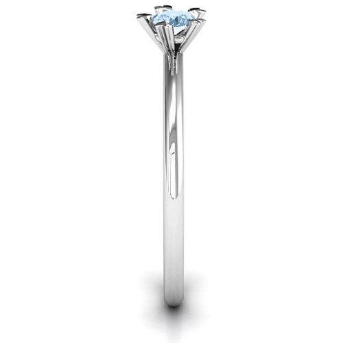 Stackr Hugging Heart Stone Ring – Sterling Silver with Aquamarine