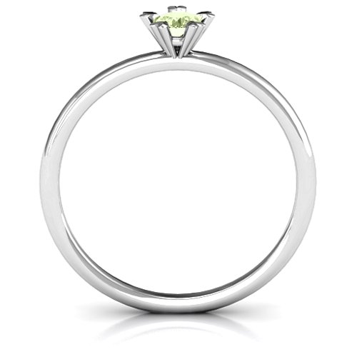 Stackr Hugging Heart Stone Ring – Sterling Silver with Peridot