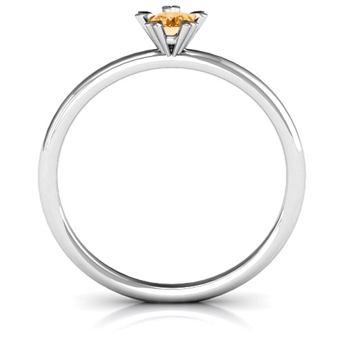 Stackr Hugging Heart Stone Ring – Sterling Silver with Citrine