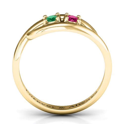 Perfect Pair Couple's Ring – 10K Yellow Gold with Emerald and Ruby