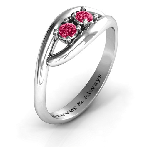Perfect Pair Couple's Ring – Sterling Silver with Ruby