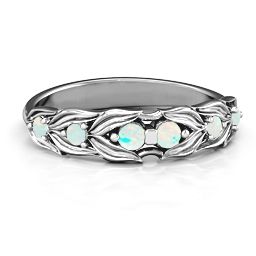 Leaves of Love 6 Stone Ring