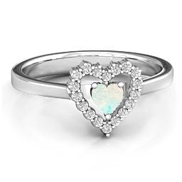 Heart in Heart Halo Ring