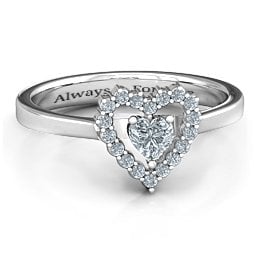 Heart in Heart Halo Ring