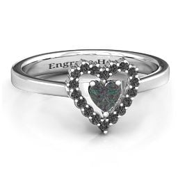 Heart in Heart Halo Ring