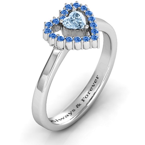 Heart in Heart Halo Ring