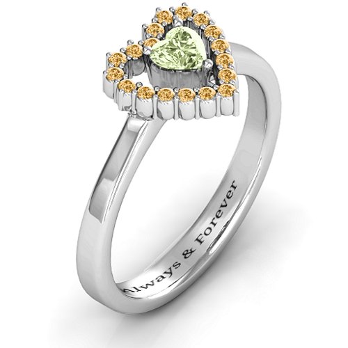 Heart in Heart Halo Ring