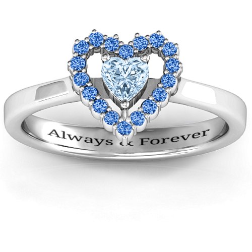 Heart in Heart Halo Ring
