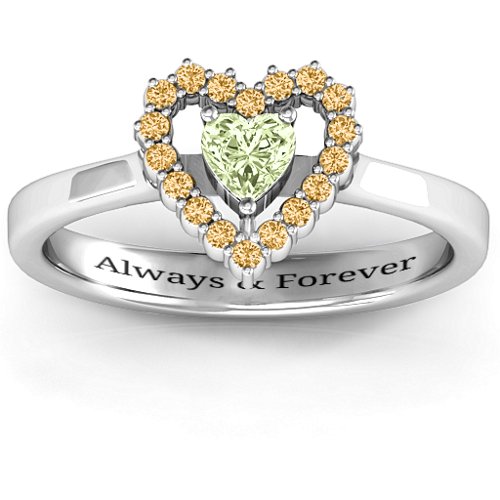 Heart in Heart Halo Ring