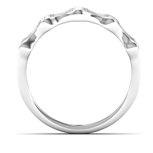3 Row Fashion Wave Ring – Sterling Silver with Cubic Zirconia