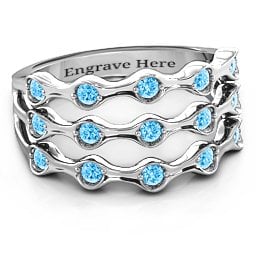15 Stone Family Wave Ring