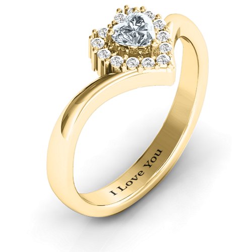 Peak of Love Ring – 10K Yellow Gold with Cubic Zirconia and White Premium Zirconia