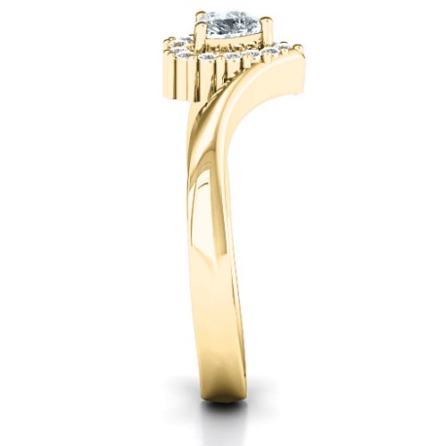 Peak of Love Ring – 10K Yellow Gold with Cubic Zirconia and White Premium Zirconia