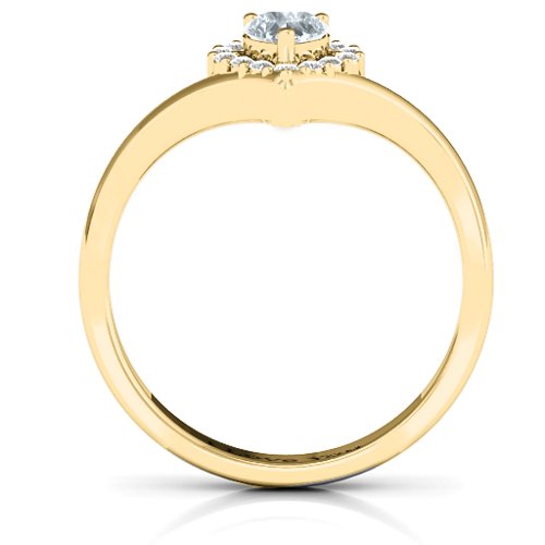 Peak of Love Ring – 10K Yellow Gold with Cubic Zirconia and White Premium Zirconia
