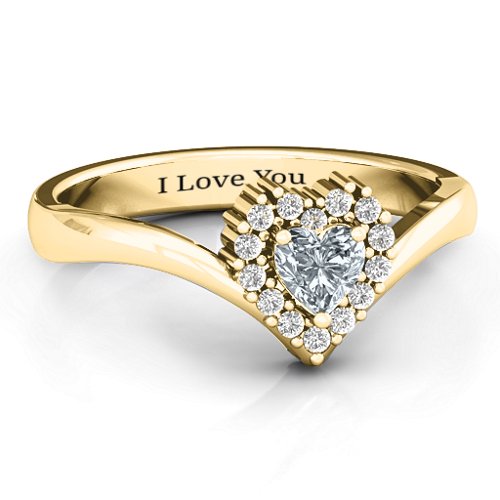 Peak of Love Ring – 10K Yellow Gold with Cubic Zirconia and White Premium Zirconia