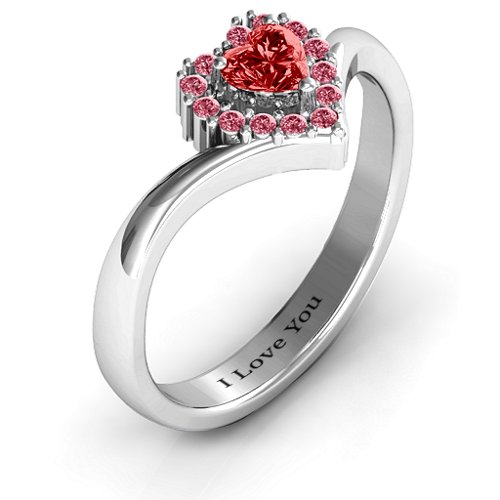 Peak of Love Ring – Sterling Silver with Garnet and Red Premium Zirconia