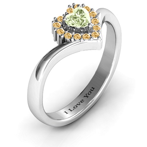 Peak of Love Ring – Sterling Silver with Peridot and Fancy Yellow Premium Zirconia