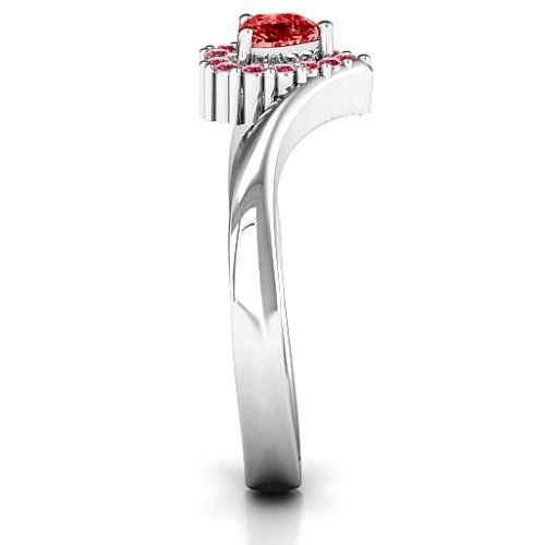 Peak of Love Ring – Sterling Silver with Garnet and Red Premium Zirconia