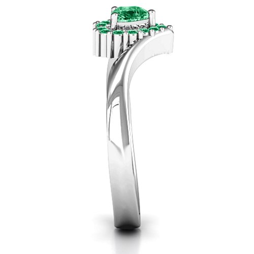 Peak of Love Ring – Sterling Silver with Emerald and Green Premium Zirconia