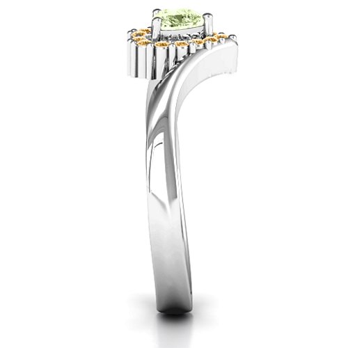 Peak of Love Ring – Sterling Silver with Peridot and Fancy Yellow Premium Zirconia